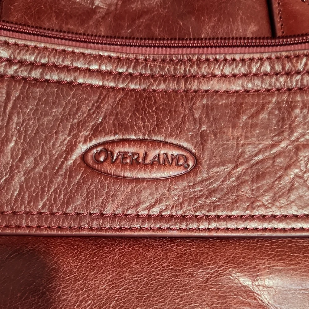 Red Leather Briefcase with Double Handles